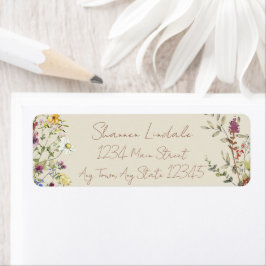 Etiqueta de Endereço de Retorno de Casamento Jardi