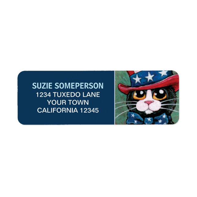 Etiqueta de Endereço de Retorno de Cat Tuxedo nos  (Frente)