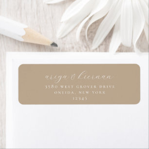 Etiqueta de Endereço de Retorno de Chic Beige Mini