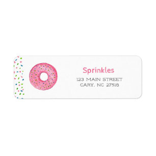 Etiqueta de endereço de retorno de donut em aquare