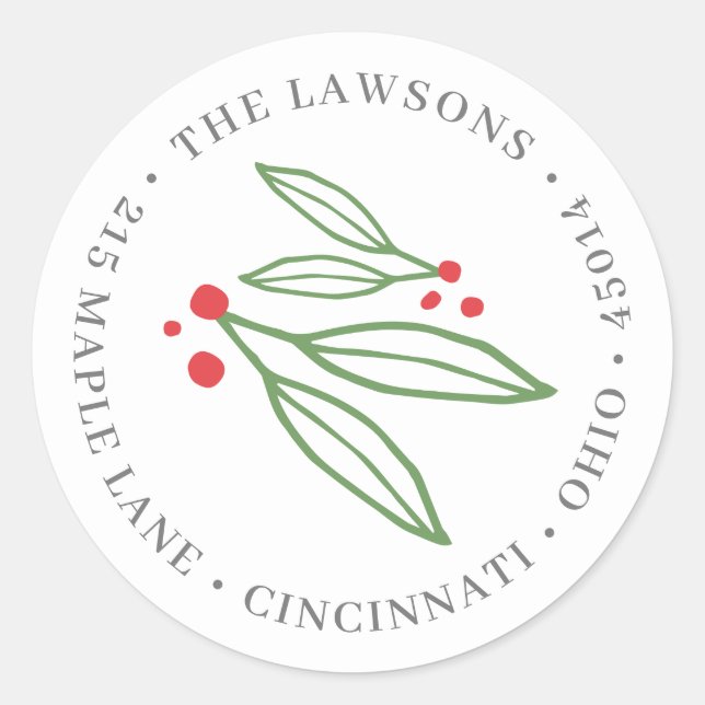 Etiqueta de Endereço de Retorno de Feriado de Feli (Frente)