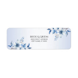 Etiqueta de Endereço de Retorno de Flores Azuis Bo