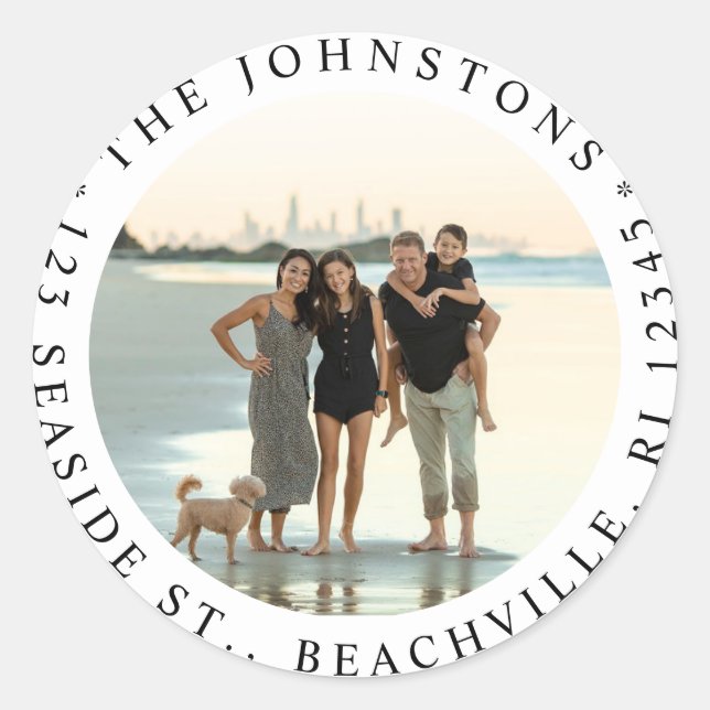 Etiqueta de Endereço de Retorno de Foto Editável (Frente)