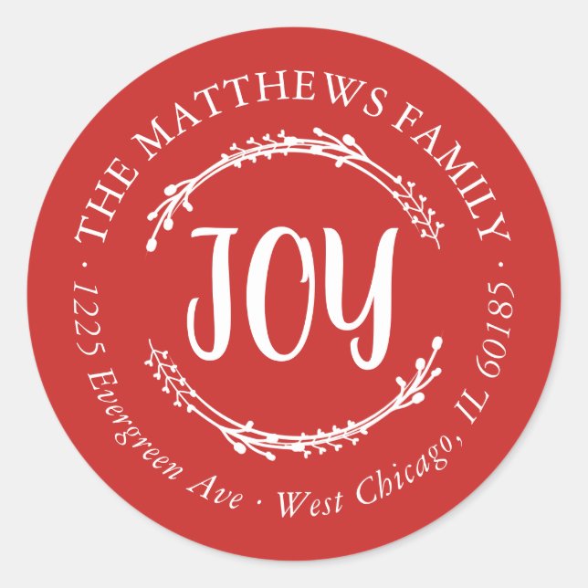 Etiqueta de Endereço de Retorno de Joy Round Simpl (Frente)