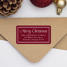 Etiqueta de Endereço de Retorno de Natal com Borda