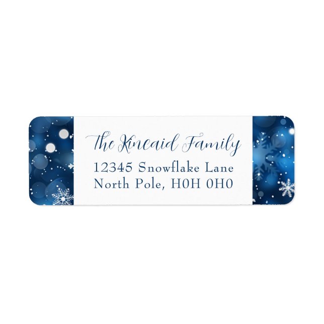 Etiqueta de Endereço de Retorno de Natal com Floco (Frente)