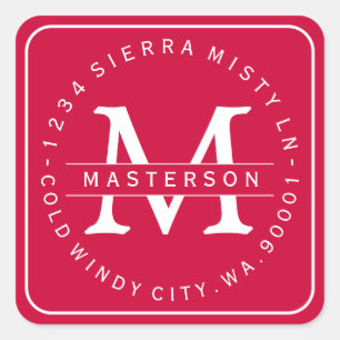 Etiqueta de Endereço de Retorno de Natal do Monog