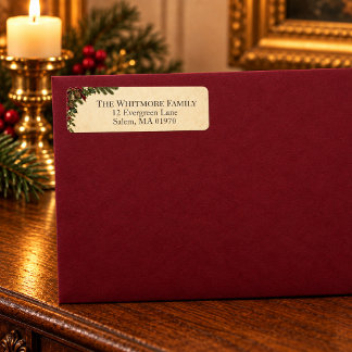 Etiqueta de Endereço de Retorno de Natal Gótico Vi