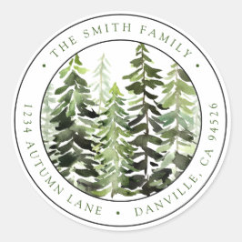 Etiqueta de Endereço de Retorno de Natal Redondo P