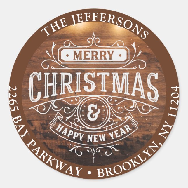 Etiqueta de Endereço de Retorno de Natal Russo (Frente)