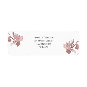 Etiqueta de Endereço de Retorno de Orquídea Rosa E