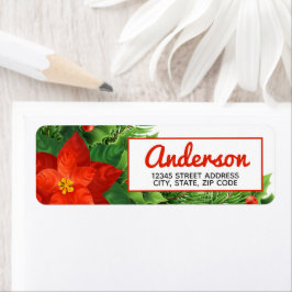 Etiqueta de Endereço de Retorno de Poinsettia de N