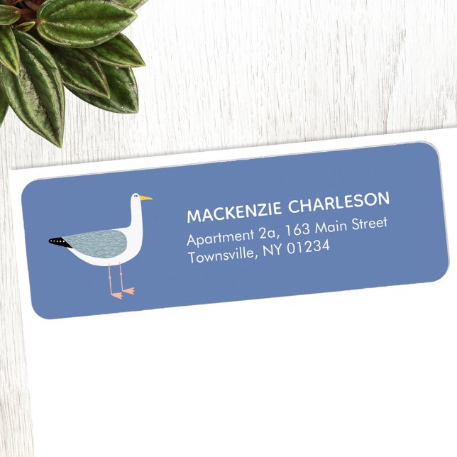 Etiqueta de Endereço de Retorno de Seagull (Fun Seagull return address label)