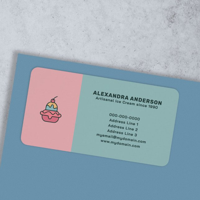 Etiqueta de Endereço de Retorno de Sorvete (Retro Ice Cream Return Address Label)