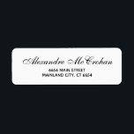 Etiqueta de Endereço de Retorno de Tipografia de S<br><div class="desc">Etiqueta de Endereço de Retorno de Tipografia de Script Elegante. Para mais personalização,  clique no botão "Personalizar" e use nossa ferramenta de design para modificar este modelo.</div>