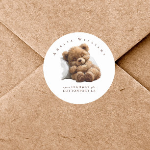 Etiqueta de Endereço de Retorno de Urso de Pelúcia