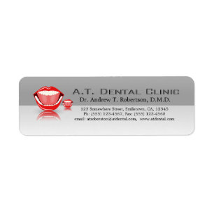 Etiqueta de Endereço de Retorno Dental Profissiona