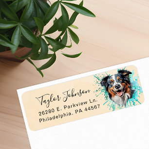 Etiqueta de Endereço de Retorno do Cão Pastor Aust