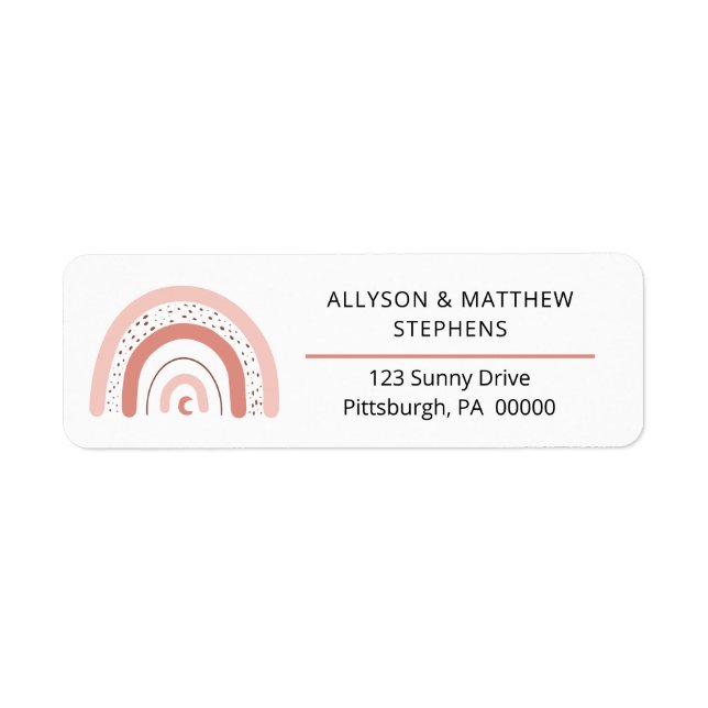 Etiqueta de Endereço de Retorno do Chá de fraldas  (Frente)