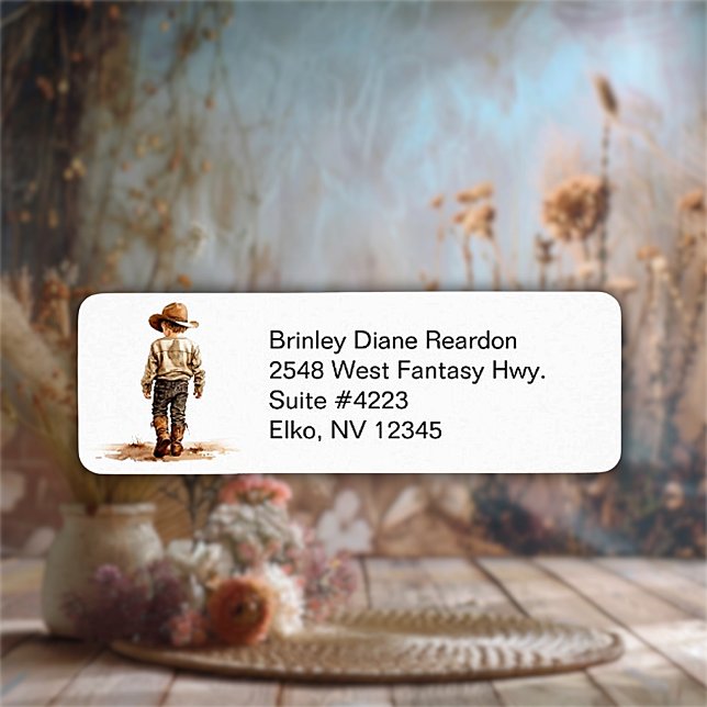 Etiqueta de Endereço de Retorno do Cowboy Mais Peq (Criador carregado)