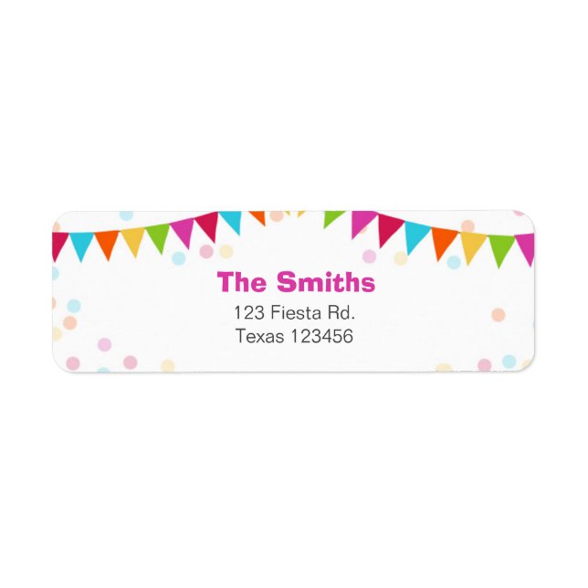 Etiqueta de Endereço de Retorno do Fiesta Mexicano (Frente)