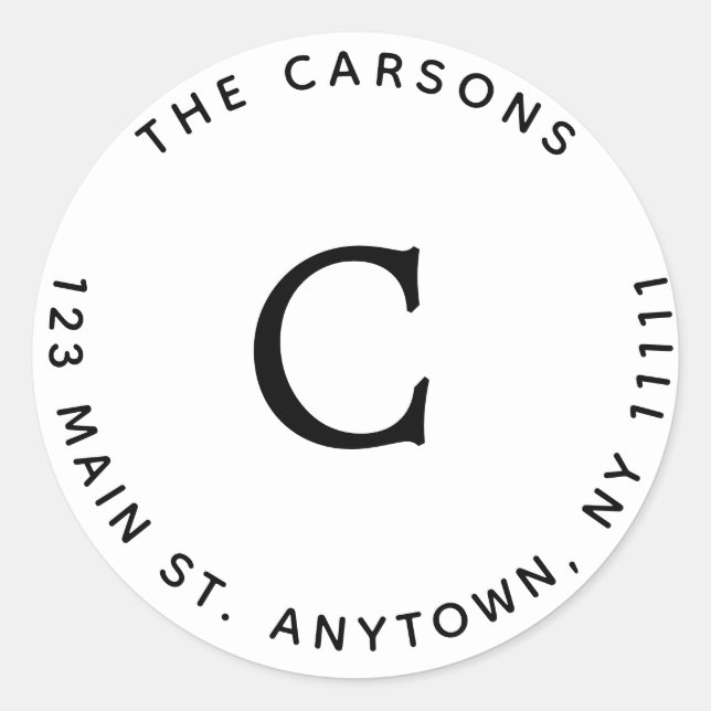 Etiqueta de Endereço de Retorno do Monograma Cláss (Frente)