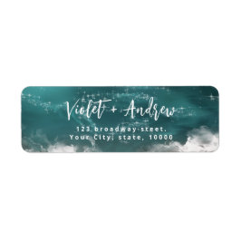 Etiqueta de Endereço de Retorno do oceano abstrato