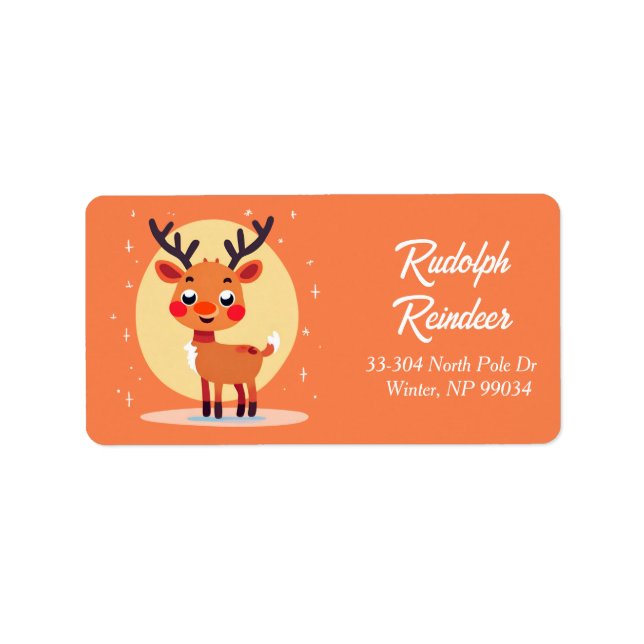 Etiqueta de Endereço de Retorno do Rudolph Reindee (Frente)
