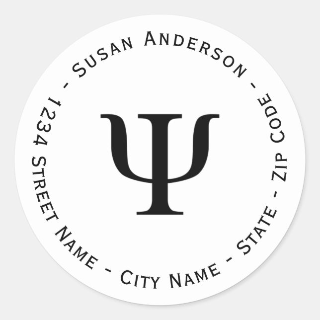 Etiqueta de Endereço de Retorno do Símbolo Psi Pre (Frente)