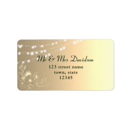 Etiqueta de Endereço de Retorno Dourado Floral Gil