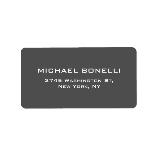 Etiqueta de Endereço de Retorno Elegante para Cinz (Frente)