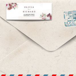 Etiqueta de Endereço de Retorno Floral de Grama Pa
