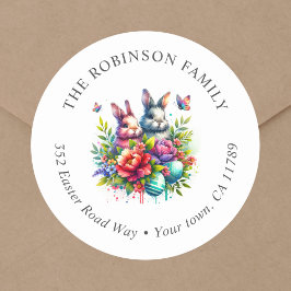 Etiqueta de Endereço de Retorno Floral de Páscoa B