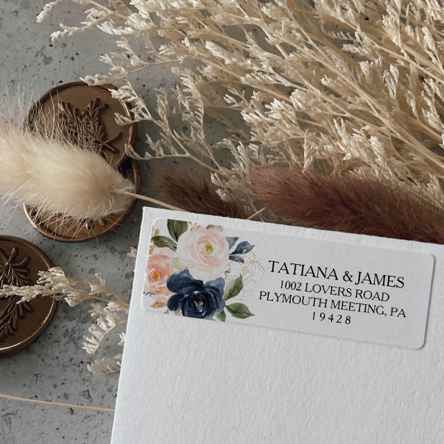 Etiqueta de Endereço de Retorno Floral de Queda Ex (Criador carregado)