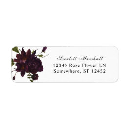 Etiqueta de Endereço de Retorno Floral Roxo de Hal