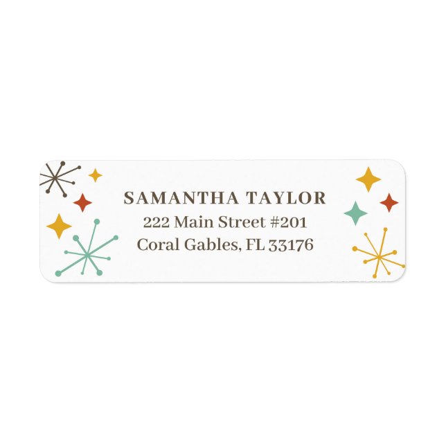 Etiqueta de Endereço de Retorno Moderno do Meio sé (Frente)