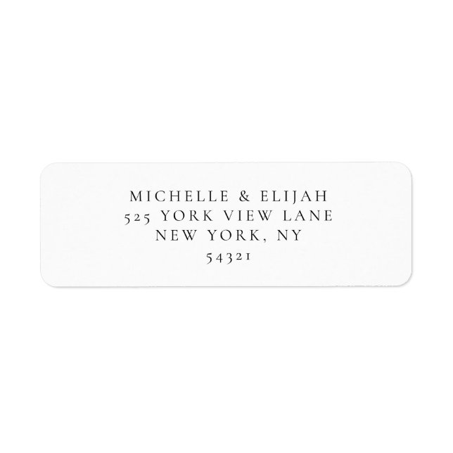 Etiqueta de Endereço de Retorno Moderno Elegante (Frente)
