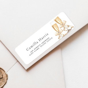 Etiqueta de Endereço de Retorno Pérolas & Prosecco