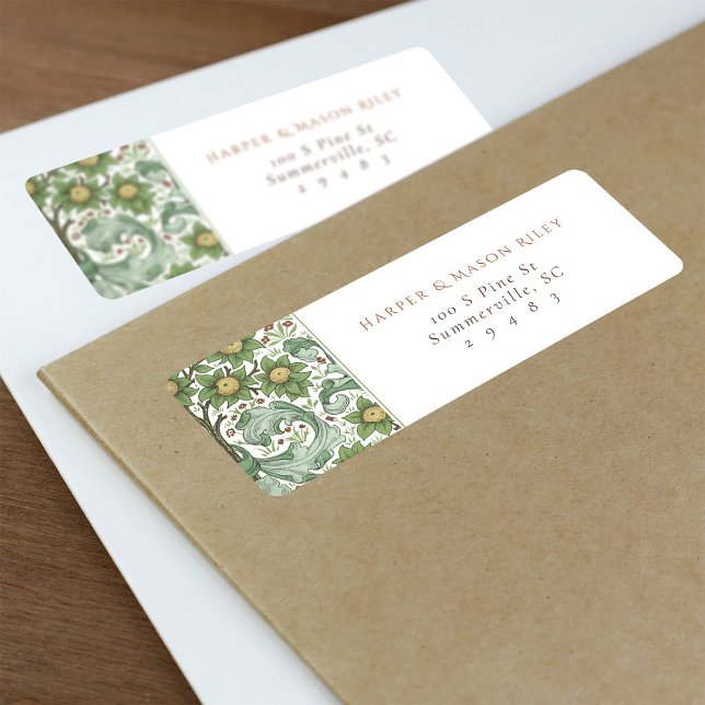 Etiqueta de Endereço de Retorno Personalizado Verd (Criador carregado)