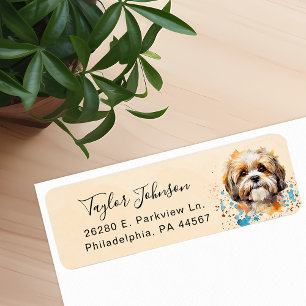 Etiqueta de Endereço de Retorno Shih Tzu