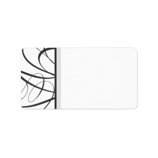 Etiqueta de Endereço de Script Elegante - Preto