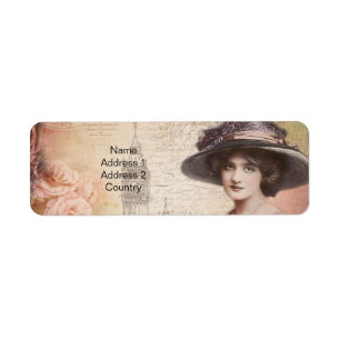 Etiqueta de Endereço de Senhora da Vintage
