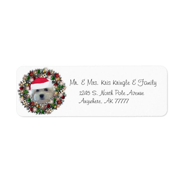 Etiqueta de Endereço de Wreath Havanese (Frente)