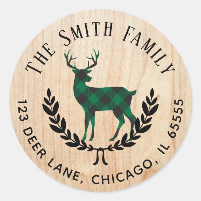 Etiqueta de Endereço de Xadrez de Buffalo Verde (Frente)