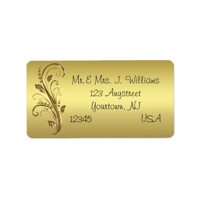 Etiqueta de Endereço do 50º Aniversário de Casamen (Frente)