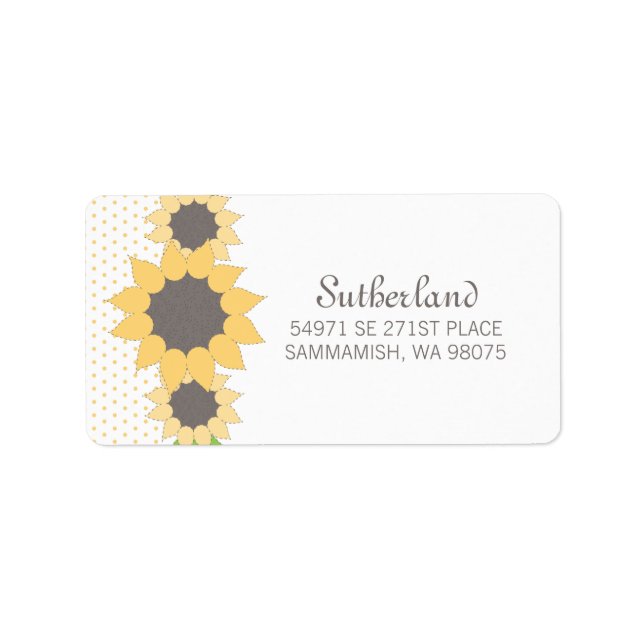 Etiqueta de Endereço do Bolinhas & Sunflower (Frente)