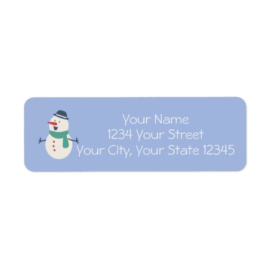 Etiqueta de endereço do boneco de neve