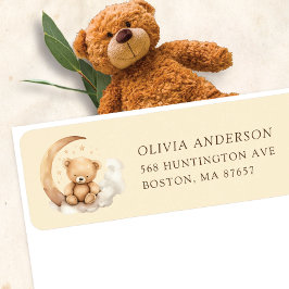 Etiqueta de Endereço do Chá de fraldas da Lua do u