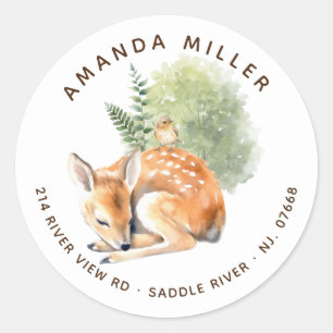 Etiqueta de endereço do Chá de fraldas de veado de