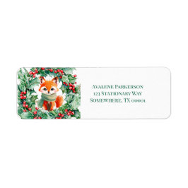 Etiqueta de Endereço do Chá de fraldas Red Fox Gre